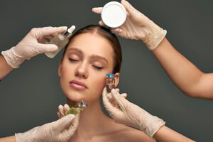 estheticians in medical gloves holding beauty trea 2024 11 10 05 10 36 utc